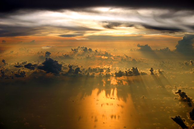 A view of the Atmosphere at sunset.