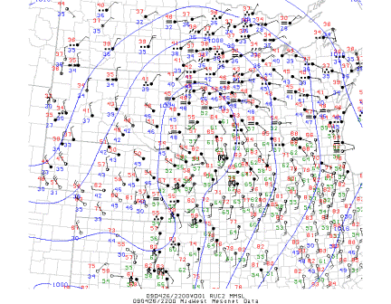 2200UTC Midwest surface analysis image