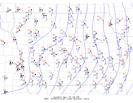 2100UTC Iowa surface analysis image