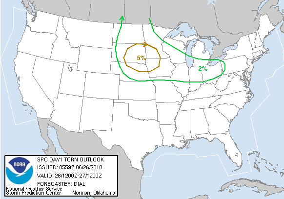 0600Z Day 1 tornado probs graphic