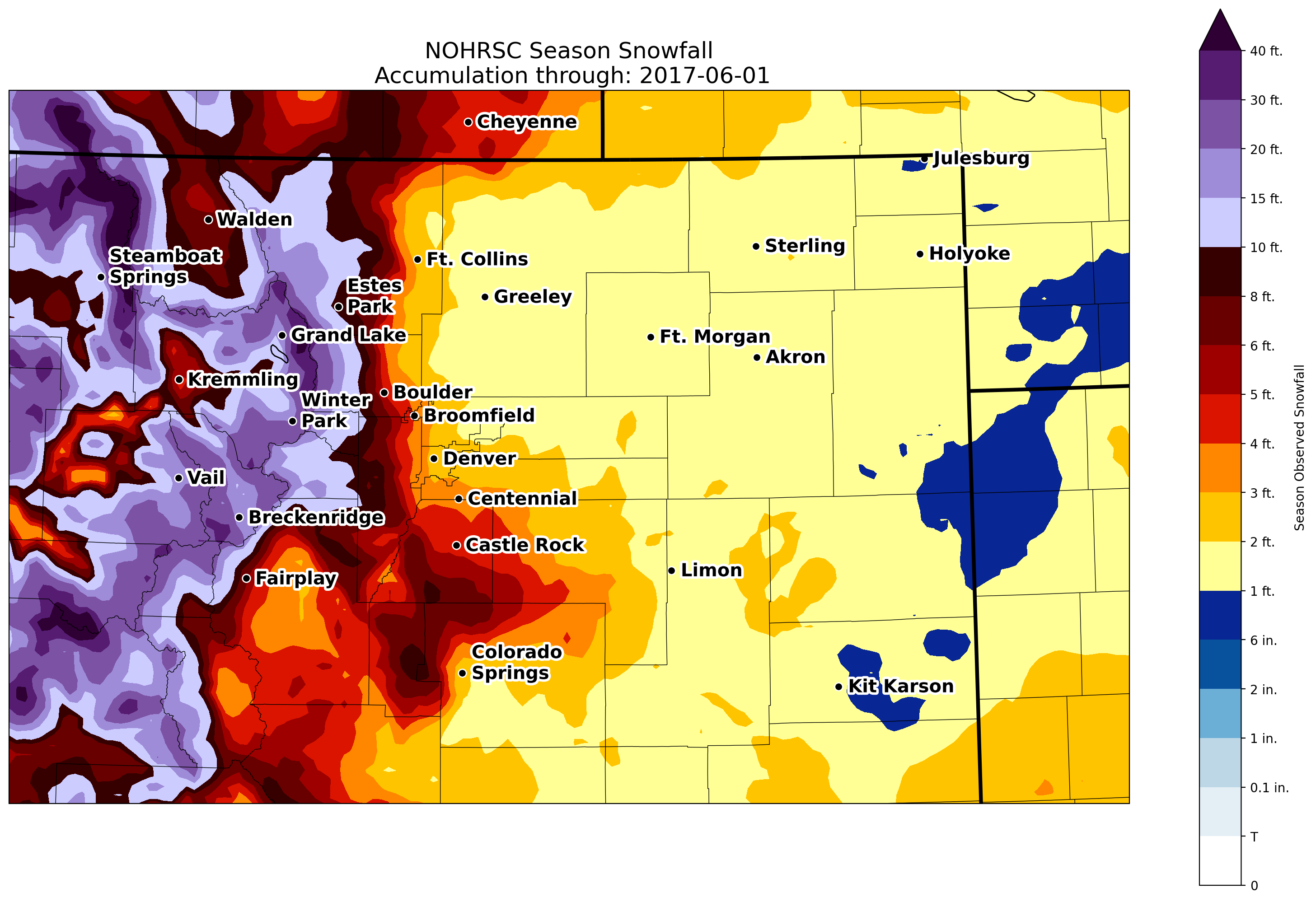 Colorado Snowfall Map